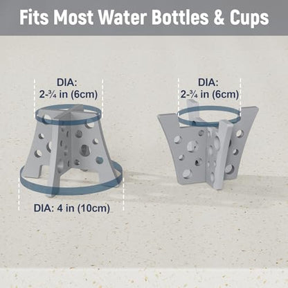 NiHome Silicone Water Bottle Drying Racks Set of 3 with Drip Tray,Cheese Style for Faster Drying,Bottle Dryer Racks Fit for Stanley YETI Cups Owala Sports Bottle Baby Bottle Thermoses Mugs - color: Gray