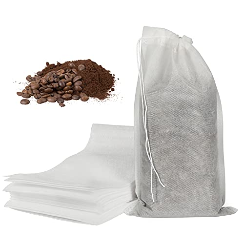 50pcs No Mess Cold Brew Bags, 6x10 inch Disposable Coffee Filter Bag Fine Mesh Brewing Drawstring Pouches for Iced Coffee Hot Tea Herb Spice - size: 6x10 inch