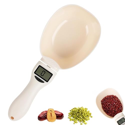 Digital Measuring Spoon Scale, Electronic Kitchen Measuring Spoon Scale for Cooking Baking, Grams and Ounces, Smart Adjustable Measure Cup with LCD Screen for Home Cooks Bakers Pet Owners