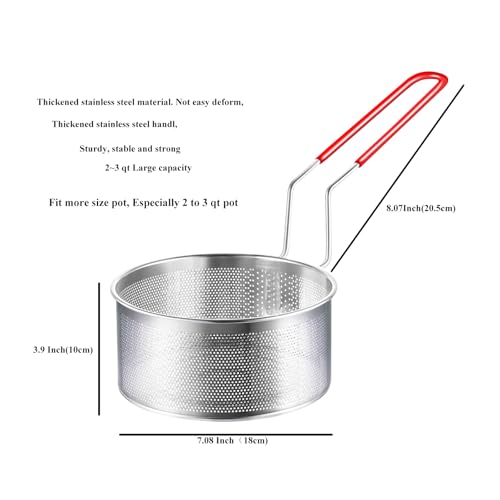 Tenta Kitchen 18/8(304) Stainless Steel Large Fine Mesh Strainer Micro-Perforated Flat Buttom Colander Stainless Steel Punched - Designed for Chef Commercial and Your Home 7.1 Inch/18 cm Diameter