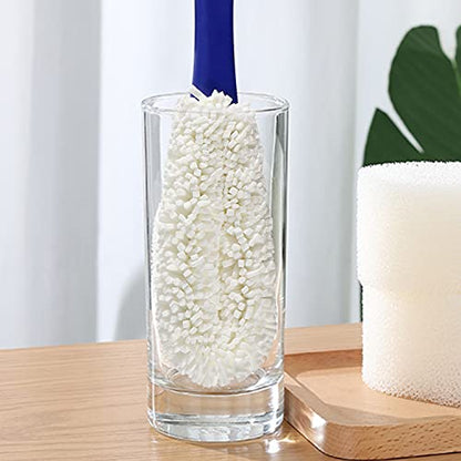 KUWAN Bottle Cleaning Brush Multi-Function Household Tools Flexible Bottle Scourer for Some Decanters, Goblets, Glasses, Cups (Middle Length) - color: Middle-1pc