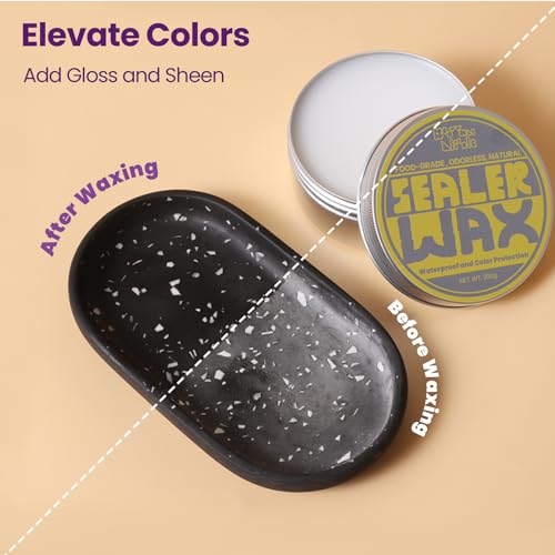 BOOWAN NICOLE Paste Sealer Wax with Carnauba and Beeswax - Clear - Perfect for Wood Stone Concrete Jesmonite, Food-Grade Waterproof - color: White