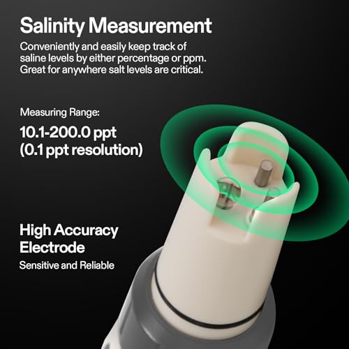 VIVOSUN 3-in-1 Digital pH Meter with ATC, ±0.1 pH Accuracy Water Quality Tester, 0-14.0 pH Measurement Range for Hydroponics, Household Drinking, Pool and Aquarium - color: Gray