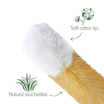 Bambaw Bottle Cleaner Brush Set | 4 Cleaning Brushes | Bottle Brush Cleaner Set | Water Bottle Brush | Bottle Scrubber | Small & Long Bottle Brush for Glass - Soft Cotton Tip to Prevent Scratches