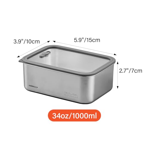 34oz/1000ml Stainless Steel Food Containers, Stainless Steel Containers with Lids,Snack Containers,Lunch Box,Easy Clean,Airtight&Leakproof for Kitchen Storage,Dishwasher safe,BPA-Free - size: Small Box(34oz/1000ml)