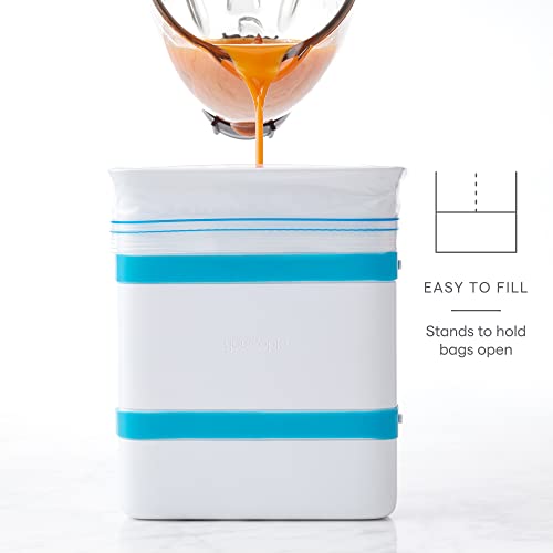 YouCopia FreezeUp Freezer Food Block Maker, Meal Prep Bag Container to Freeze Soup and Leftovers, 6-Cup Capacity (Pack of 6) - size: 6-Cup Capacity (Pack of 6), style: Food Block Maker