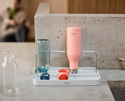 Joseph Joseph DrySmart Folding Water Bottle Drying Rack, Space-Saving Draining Board Organizer, Made from Recycled Plastic - style: Bottle