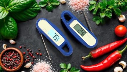 Lavatools PT12B Javelin 2 Ultra Fast Digital Instant Read Meat Thermometer for Grill and Cooking, 3" Probe, Compact Foldable Design, 1.5" Backlight Display, Water Resistant-Spinach - color: Spinach