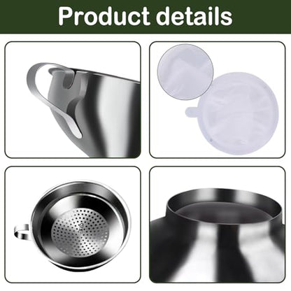 Yevior Canning Funnel for Filling Mason Jars - Wide Mouth Funnels for Kitchen Use Filling Bottles - Kitchen Gadgets Canning Supplies Kit - Stainless Steel - 5 Pack