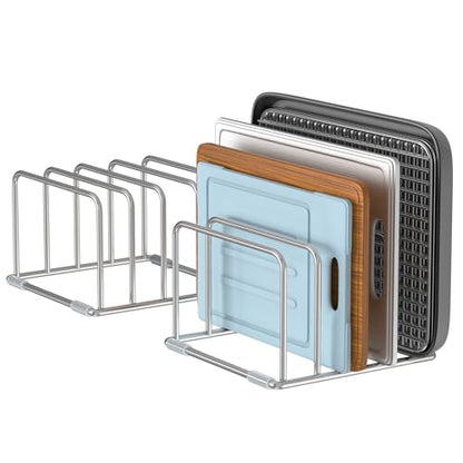 Cutting Board Holder Stand, Chopping Board Organizer Rack with 304 Stainless Steel, Cookie Sheet Storage Organizer, 1.0 & 1.2 Inch Wide Slots (2 Pack) - size: 1.0 & 1.2 in Slots - 2 Pack