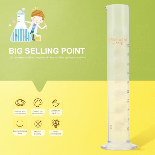 Homoyoyo Lab Tool 500ml Glass Measuring Cylinder Graduations for School Home Use