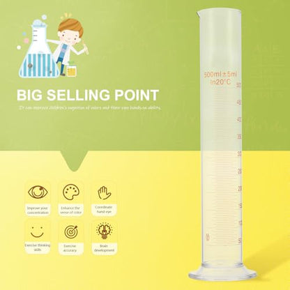 Homoyoyo Lab Tool 500ml Glass Measuring Cylinder Graduations for School Home Use