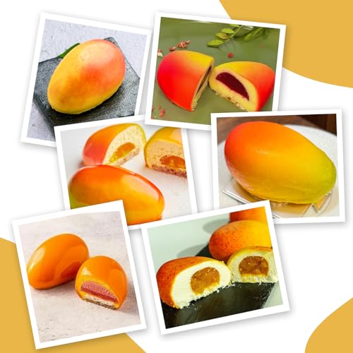 1-Pack 3D Mango Molds Silicone Set with 2 Funnels, Premium Food-Grade Chocolate Molds for Mousse, Pudding, Candy & Baking Flexible & Reusable for Easy Release & Dishwasher Safe