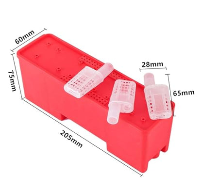 Queen Bee Cage Beekeeping Tools Bee Cage Transparent Color Plastic King Cage Queen Rearing Prisoner King Cage Escape Box for Beekeeping Supplies