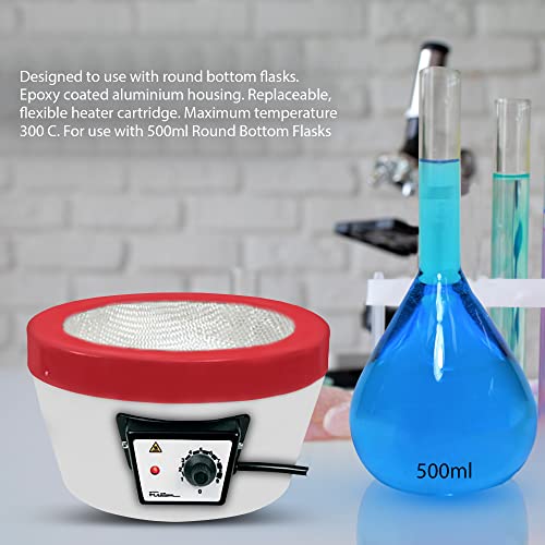 Heating Mantle Fisatom, 500ml up to 300 °C for Round-Bottom flasks with a Diameter of 105 mm. Electric Temperature Control. - size: 500ml