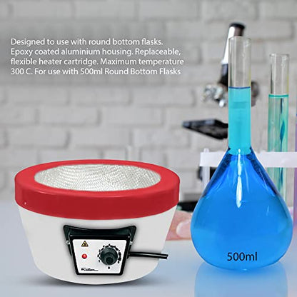 Heating Mantle Fisatom, 500ml up to 300 °C for Round-Bottom flasks with a Diameter of 105 mm. Electric Temperature Control. - size: 500ml