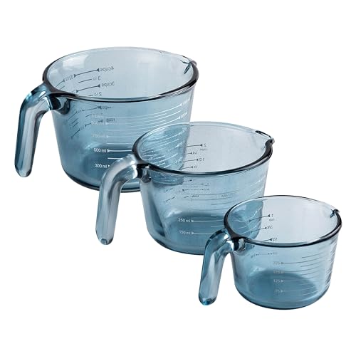 COOK WITH COLOR Glass Measuring Cups - Ideal for Cooking and Baking, Blue - color: Blue