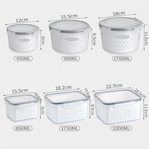 4-in-1 Produce Saver Containers - Fresh Berry Keeper with Removable Colander & Airtight Lid - Stackable Fruit and Vegetable Fridge Organizer Bins - BPA-Free Plastic Food Storage (4pcs) - color: 4pcs