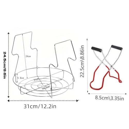 2pcs 12 Inch Canning Rack for Water Bath Canner, Stainless Steel Canning Basket & Pot Rack Insert with Contoured Handle for Secure Lifting, Fits Stock Pots (12 inch) - size: 12 inch