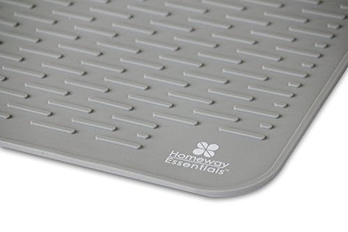 Silicone Dish Drying Mat - 21 x 18 - Extra Large Counter Top Dish Draining Sink Mat, Large Silicone Trivet (EXTRA LARGE, GREY) - color: Gray, size: EXTRA LARGE
