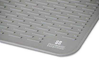 Silicone Dish Drying Mat - 21 x 18 - Extra Large Counter Top Dish Draining Sink Mat, Large Silicone Trivet (EXTRA LARGE, GREY) - color: Gray, size: EXTRA LARGE
