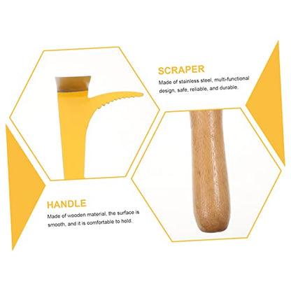 2pcs Bee Hive Scraping Tools Wooden Handle Bee Honey Cutters Beekeeping Tool