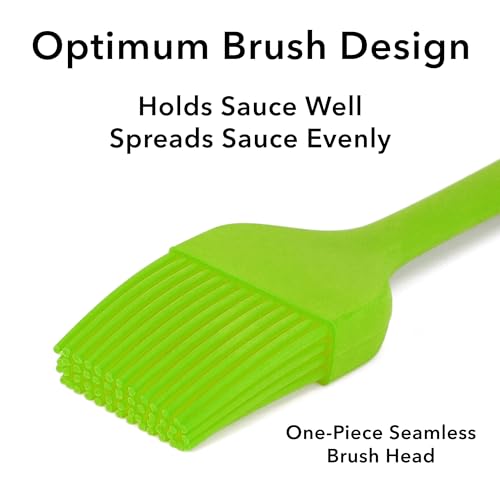 Arora Silicone Basting Brush,Heat Resistant Silicone Brushes Set of 4 for Sauce Marinade Meat Glazing, Oil Brush for BBQ Kitchen Cooking Baking and Grilling
