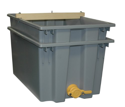 Mann Lake, Plastic Uncapping Tank, Gray, Multi-Purpose Honey Extraction & Straining Solution, Durable Polyurethane Build, Honey Gate Included