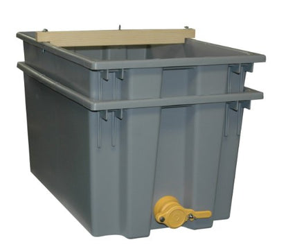 Mann Lake, Plastic Uncapping Tank, Gray, Multi-Purpose Honey Extraction & Straining Solution, Durable Polyurethane Build, Honey Gate Included
