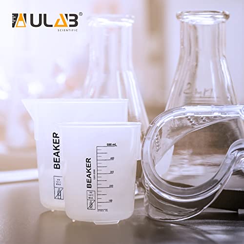 ULAB Scientific Stackable Graduated Plastic Beakers, 3pcs of 1000ml(33.8oz), with Easy-to-Read Printings in Black, UBP1014 - style: 3pcs of Vol.1000ml with black printings