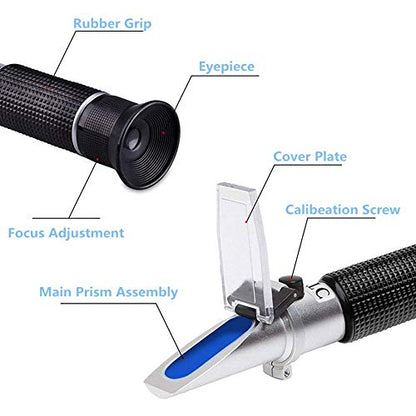 Brix Refractometer with ATC - Hobein Digital Handheld Refractometer for Beer Wine Brewing, Dual Scale-Specific Gravity 1.000-1.130 and Brix 0-32%, Hydrometer in Wine Making and Beer Brewing
