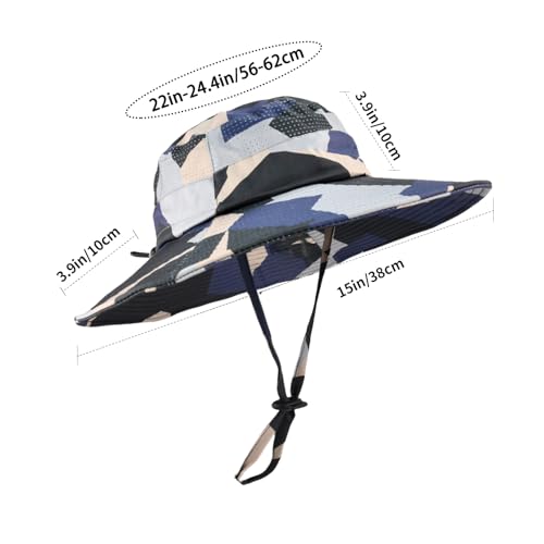 Sun Hats for Men Women Fishing Hat UPF 50+ Breathable Wide Brim Summer UV Protection Hat - color: Camo Beige