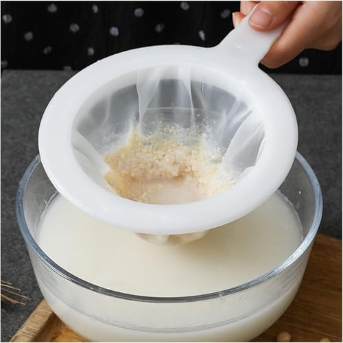 Kitchen Ultra-Fine Nylon Mesh Strainer 10 Inch, Plastic Sieve Fine Mesh with Handle Kitchen Tool For Soy Milk, Coffee, Milk, Yogurt, Juice,Tea Leaf Filter, Honey, Wine (100mesh + 200mesh + 400mesh) - size: 100mesh + 200mesh + 400mesh