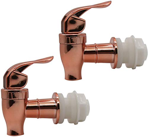 Rose Gold Beverage Dispenser Replacement Spigot, Push Style Spigot for Beverage Dispenser Carafe, Water Dispenser Replacement Faucet (2 PACK) - color: Rose Gold, size: 2