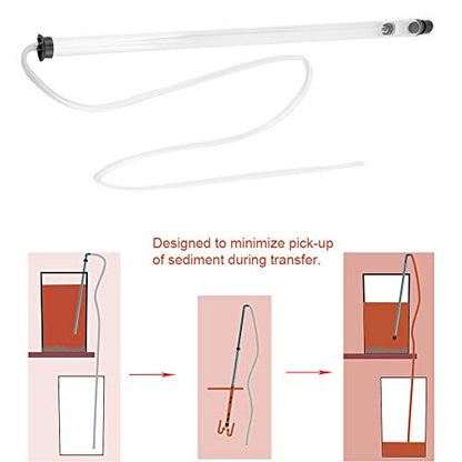 Auto Siphon, Beer Wine Siphon,Siphon Racking Cane, Beer Wine Transfer, Wine Making Kit, 64cm Auto Siphon Racking Cane for Beer Wine Bucket Carboy Bottle with Tubing Plastic
