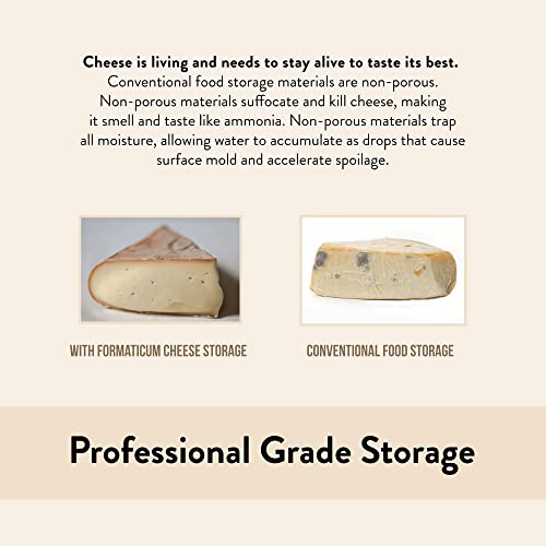 Formaticum - 75-Pack Cheese Storage Bags - 6.25 x 11 Professional Grade Cheese Wax Paper Bags to Keep Food Fresh - Porous Brown Paper Bags From France