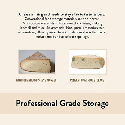Formaticum - 75-Pack Cheese Storage Bags - 6.25 x 11 Professional Grade Cheese Wax Paper Bags to Keep Food Fresh - Porous Brown Paper Bags From France