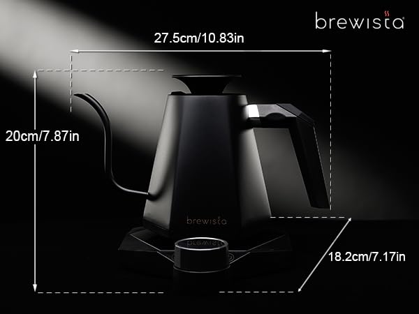 Brewista X Series Electric Gooseneck Kettle, Stainless Steel Water Boiler, Precise Digital Temperature Control, Fast Boiling, Keep Warm, Auto Shut-Off for Pour-Over Coffee & Tea, Home, 0.8L, Black - color: Black