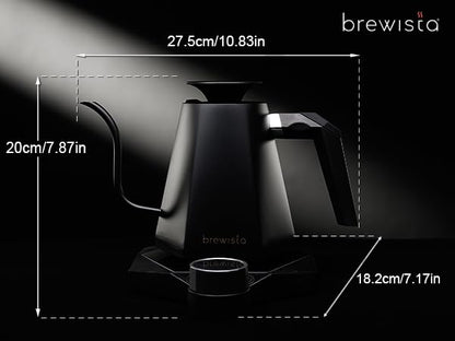 Brewista X Series Electric Gooseneck Kettle, Stainless Steel Water Boiler, Precise Digital Temperature Control, Fast Boiling, Keep Warm, Auto Shut-Off for Pour-Over Coffee & Tea, Home, 0.8L, Black - color: Black