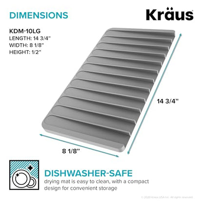 Kraus Self-Draining Silicone Dish Drying Mat or Trivet for Kitchen Counter in Dark Blue, KDM-10DB - color: Dark Blue, style: Drying Mat