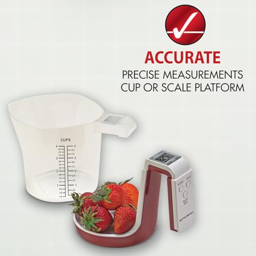 Digital Kitchen Measuring Cup Scale | 4 Cup Food Scale, Detachable Washable Cup, Tare, 5 Modes, g/lb-oz/fl oz/cup, Liquid & Dry Ingredients