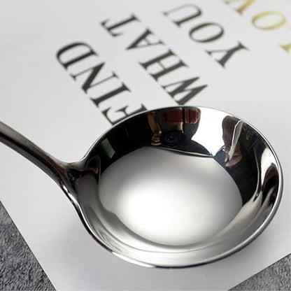 Zjunhm Small Soup and Gravy Ladles - 304 Stainless Steel, 7.7 Inches, 2-Piece Set - Dishwasher Safe (Silver)