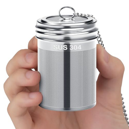 2 Pack Reinmoson Large Tea Infuser for Loose Tea & Spice Ball for Cooking | 2.1” x 2.9” Extra Fine Mesh Large Tea Strainers, 304 Stainless Steel Loose Leaf Tea Steeper for Black Tea, Rooibos, etc - size: Large