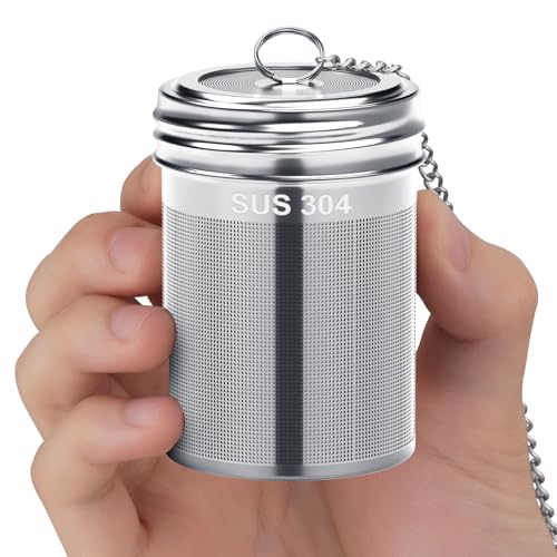 2 Pack Reinmoson Large Tea Infuser for Loose Tea & Spice Ball for Cooking | 2.1” x 2.9” Extra Fine Mesh Large Tea Strainers, 304 Stainless Steel Loose Leaf Tea Steeper for Black Tea, Rooibos, etc - size: Large