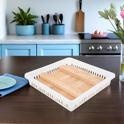 Homoyoyo Cheese Maker Mold and Press Tool for DIY Cheesemaking and Tofu Making, Featuring Precise Pressing with Wood and Plastic Construction, for Small Kitchens and Soft Cheese Molds