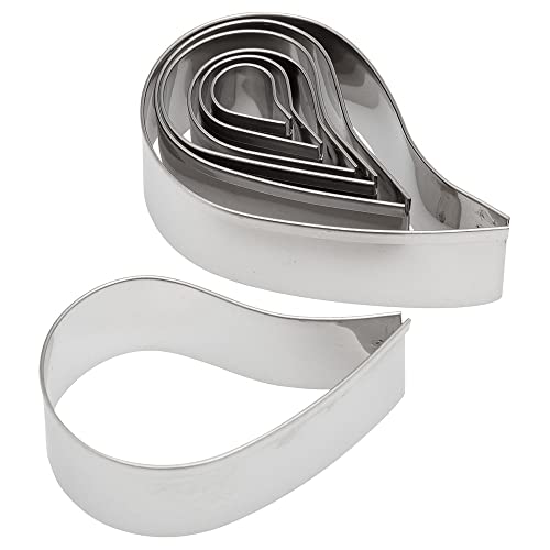 Ateco Plain Edge Comma Cutters in Graduated Sizes, Stainless Steel, 7 Pc Set, Silver - size: Plain Edge, style: Comma (7 pcs)