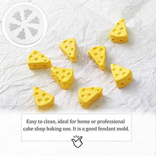 jojofuny 2inch Mini Cheese Silicone Mold, 2pcs Miniature 3D Silicone Mold for Dollhouse Soap Making, DIY Dessert Baking, Candle Making - color: Transparent, size: 5.5X5.5X1.5CM
