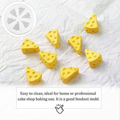 jojofuny 2inch Mini Cheese Silicone Mold, 2pcs Miniature 3D Silicone Mold for Dollhouse Soap Making, DIY Dessert Baking, Candle Making - color: Transparent, size: 5.5X5.5X1.5CM
