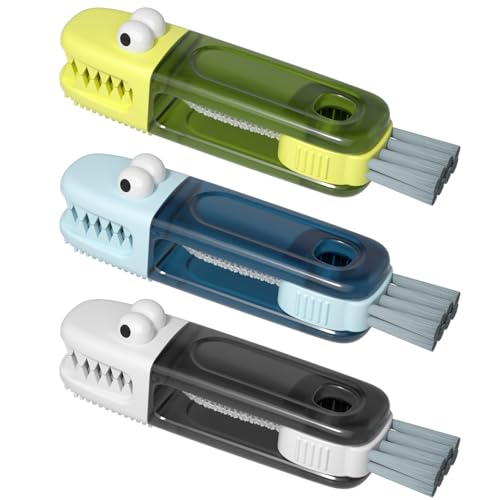 3 in 1 Cup Lid Gap Cleaning Brush Set, Multifunctional Bottle Cleaning Brush, Silicone Cup Lid Gap Cleaner, Home Kitchen Crevice Cleaning Tools (Multicolored-3PCS) - color: Multicolored-3pcs