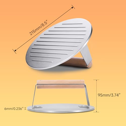 Professional-Grade 8.5-Inch Extra-Large Burger Press – Heavy Duty Stainless Steel Wooden Handle 3.65 lbs Easy to Clean for Hamburger Patties Bacon & Sandwiches Premium Grilling Tool